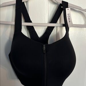 Soma Black Zip-Front Sports Bra